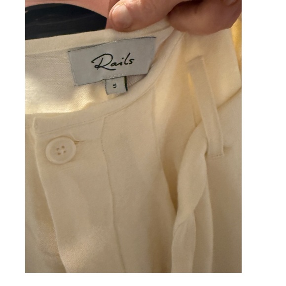 Rails - Jess Linen Pant w/pockets & buttons - Cream - Size Small (US 2-4) - Picture 9 of 16